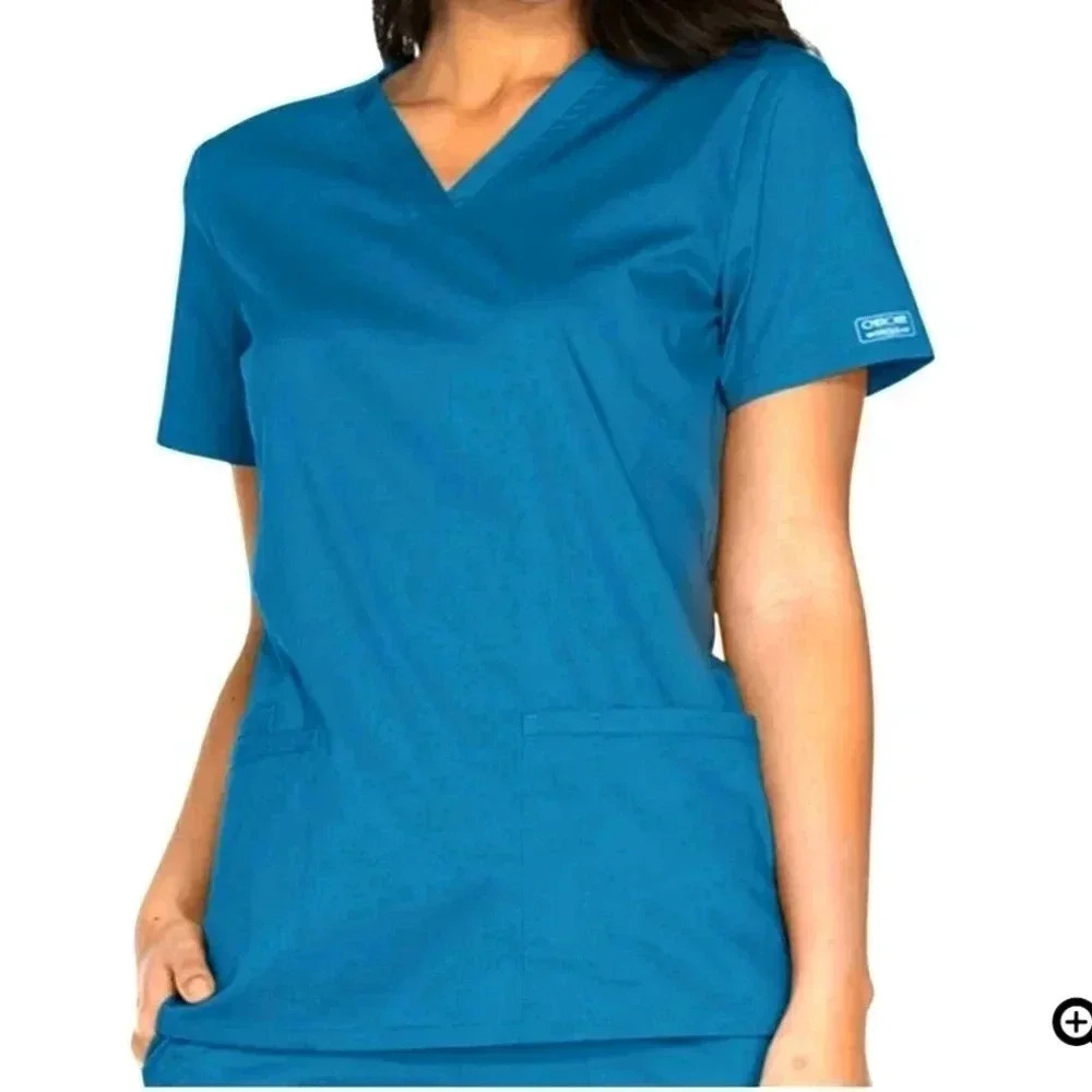 Cherokee Workwear Carribean Blue Scrub Top 💙